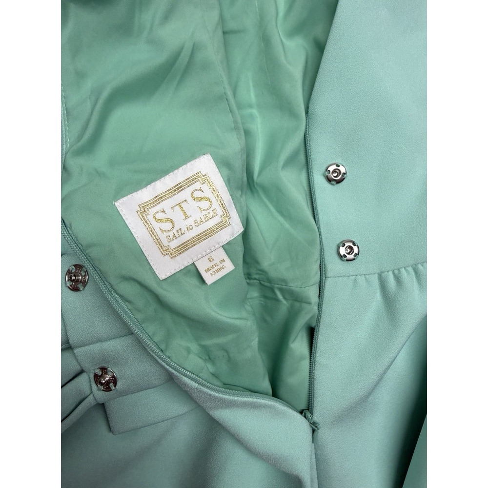Sail to Sable Mint Green Bow Back Fit & Flare Dress NWOT Size 6 Easter Wedding - Picture 10 of 12